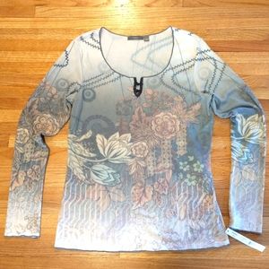 Embellished long-sleeved top